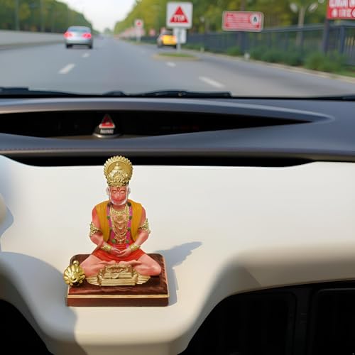 BLADESMITH Bajrangbali Hanuman ji Idol Statue murti for Car Dashboard Home Decoration Puja Mandir Multi Color - Image 2