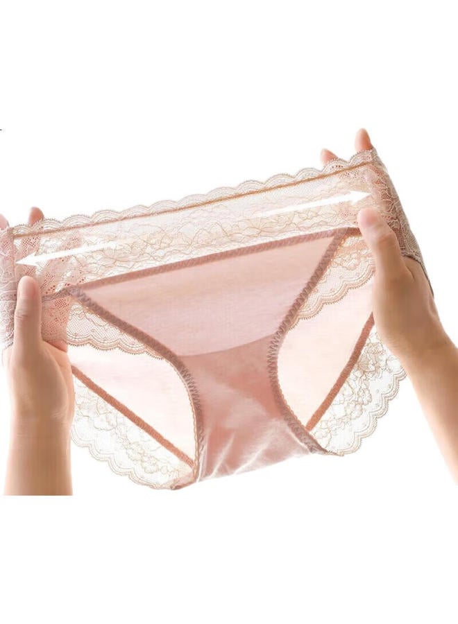 Aimer Women'S Underwear, Single Pack Lace Trim, Low-Rise Triangle Panties, Women'S Single Pack, Meimian Kikiam221661, Blue-Gray, Size 165 - Image 2