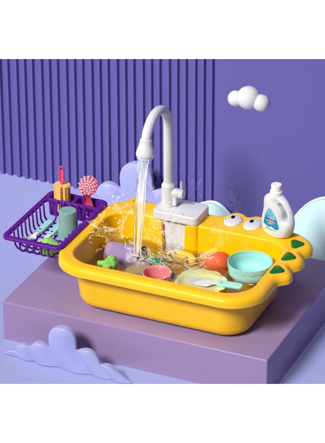 Shake The Sound Of Children's Dishwasher Table Toy Sink Basin Faucet Circulation Electric Water Outlet Play House Kitchen Girls-Color:Electric Dishwasher-Specifications:gift Box Packaging】 - Image 3