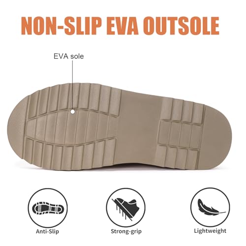 Intini Women's Men's Slippers Platform Mini Boots for Women Genuine Suede Platform Slip-on Slippers Cozy Water Resistant Faux Fur Warm Winter Fuzzy House Shoes Indoor Outdoor Dark Brown - Image 5