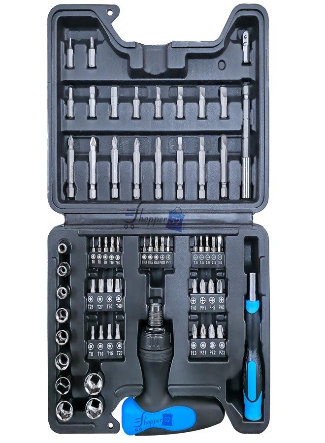 Shopper52 63 In 1 PCs Socket Set & Screwdriver Tool Kit Wrench Set Multi-Purpose Combination Bits With Storage Case For Home & Industrial Use, Garage - Image 5