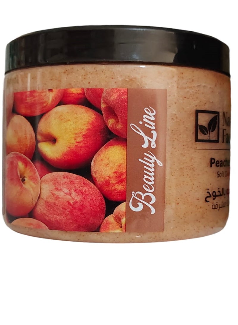 BEAUTY LINE Natural Face Scrub Peaches Soft Glowing Skin 500g - Image 1