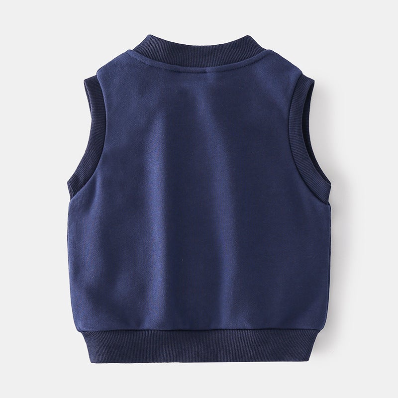 New 2025 Autumn Boys' Fashion Casual Vest Children'S Clothing Street Trend Sleeveless Zipper Vest For Young Boys - Image 4