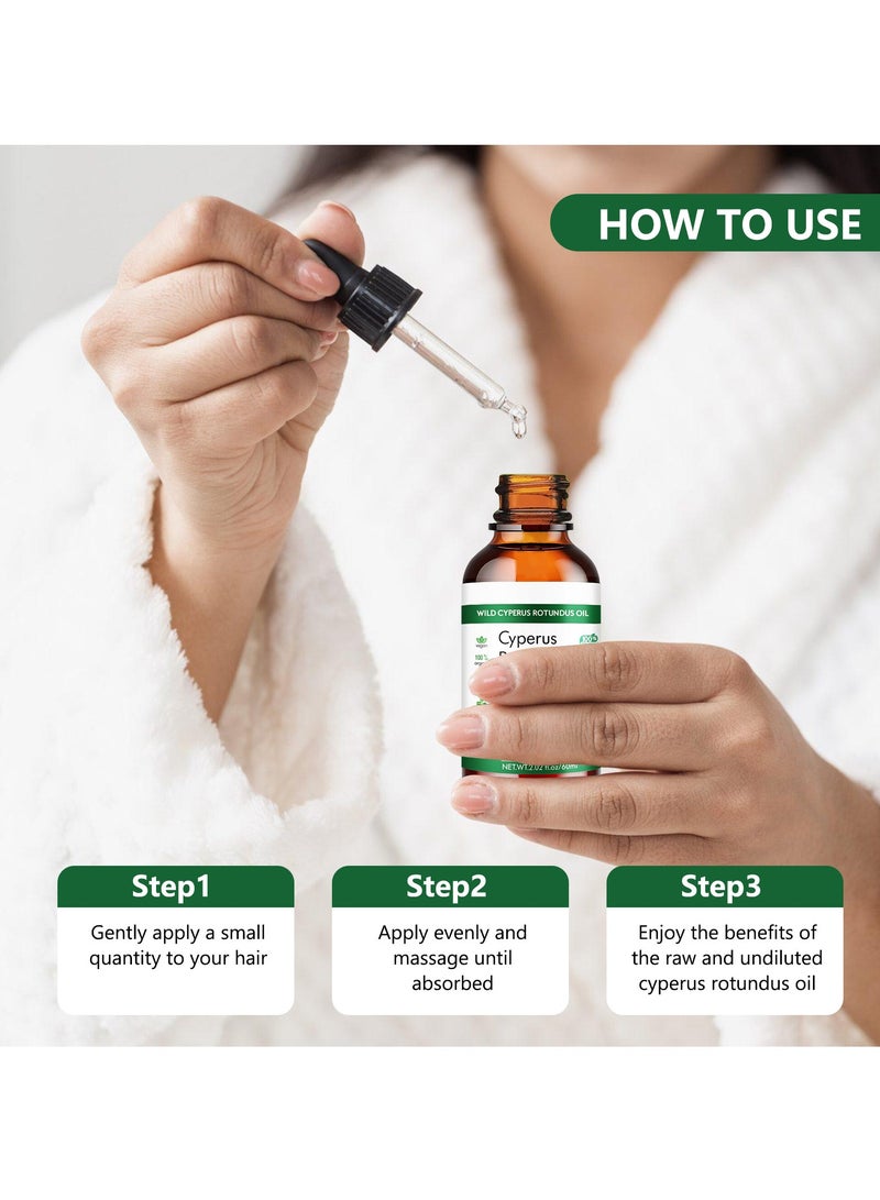 WILD Cyperus Rotundus Oil, Cyperus Oil Hair Removal,Nut Grass Oil,Hair Removal Oil,Body Hair Removal Oil,Topical Cyperus Rotundus Oil,Cyperus Rotundus Essential Oil,Naturally Reducing Body Hair Growth 60 ml - Image 2