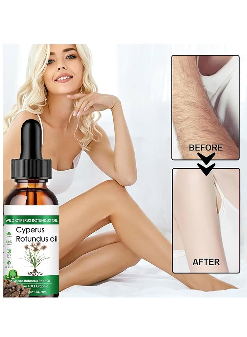 WILD Cyperus Rotundus Oil, Cyperus Oil Hair Removal,Nut Grass Oil,Hair Removal Oil,Body Hair Removal Oil,Topical Cyperus Rotundus Oil,Cyperus Rotundus Essential Oil,Naturally Reducing Body Hair Growth 60 ml - Image 3