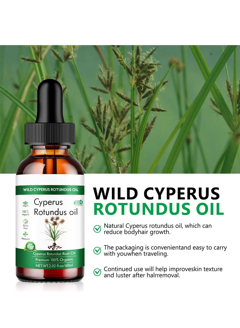 WILD Cyperus Rotundus Oil, Cyperus Oil Hair Removal,Nut Grass Oil,Hair Removal Oil,Body Hair Removal Oil,Topical Cyperus Rotundus Oil,Cyperus Rotundus Essential Oil,Naturally Reducing Body Hair Growth 60 ml - Image 4