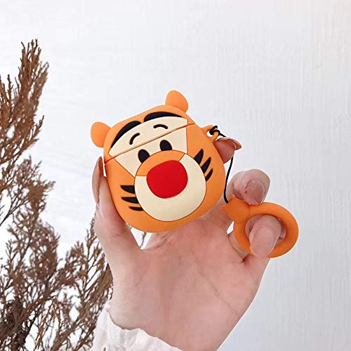 LEWOTE Silicone Funny Case Cover Compatible for Apple Airpods 1&2[Cute Animal Design](Cute Tiger) - Image 4
