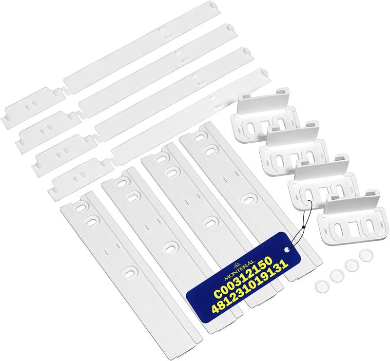 MONTERAL 4 Sets of Integrated Refrigerator and Freezer Combi Door Guide Set with Original Code C00312150 481231019131 for Whirlpool for Fagor for Indesit - 10 Year Warranty - - Image 1