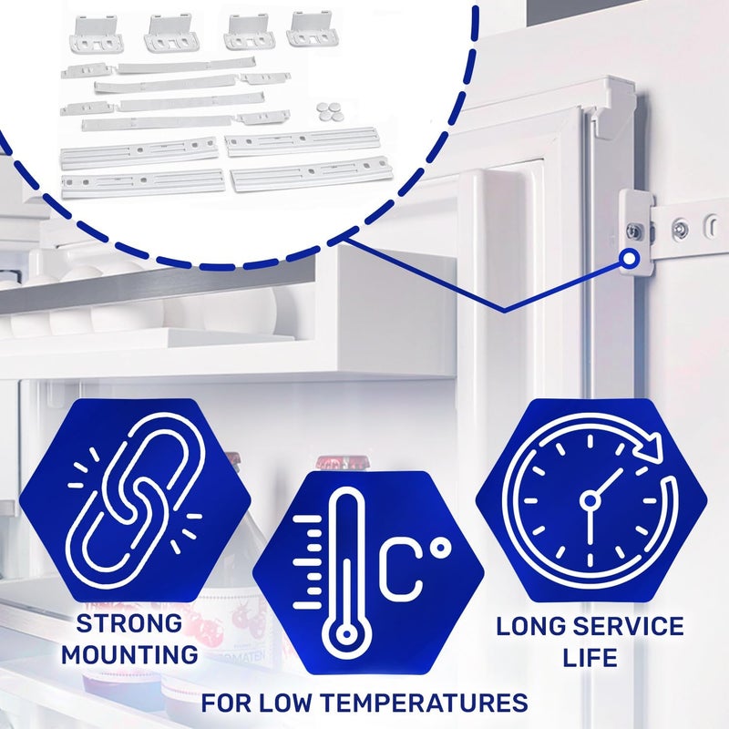 MONTERAL 4 Sets of Integrated Refrigerator and Freezer Combi Door Guide Set with Original Code C00312150 481231019131 for Whirlpool for Fagor for Indesit - 10 Year Warranty - - Image 2
