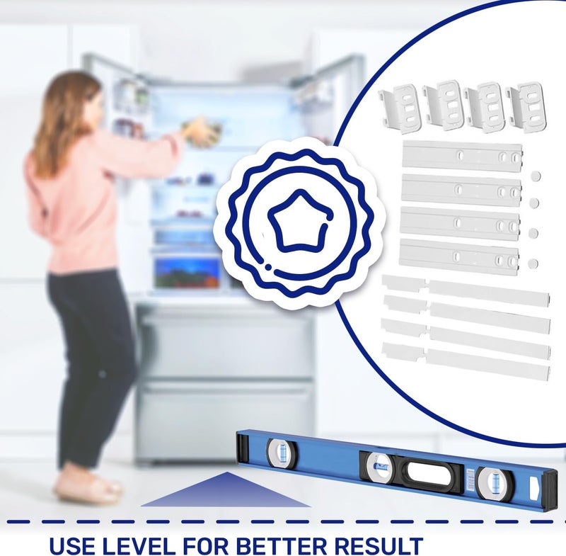 MONTERAL 4 Sets of Integrated Refrigerator and Freezer Combi Door Guide Set with Original Code C00312150 481231019131 for Whirlpool for Fagor for Indesit - 10 Year Warranty - - Image 4