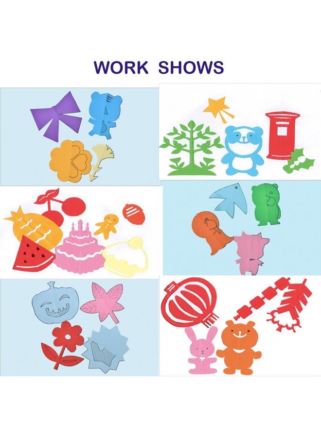 مجموعة قطع ورق للأطفال مكونة من 240 قطعة، ألعاب نشاط ورقية مع مقصين آمنين، ألعاب تعليمية للأطفال، فكرة هدية (ألوان عشوائية) - Image 3