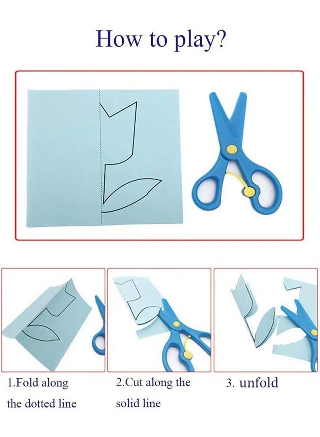 مجموعة قطع ورق للأطفال مكونة من 240 قطعة، ألعاب نشاط ورقية مع مقصين آمنين، ألعاب تعليمية للأطفال، فكرة هدية (ألوان عشوائية) - Image 2