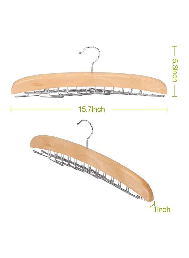 2Pcs Pack Tie Belt Hangers Adjustable 24 Clip Scarf Racks Holder Hook Hanger for Closet Organizer Storage Beige