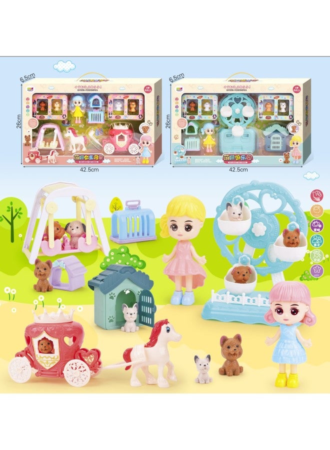 Children's Play Home Fun Amusement Park Princess Doll Carriage Pet Swing Toy Training Organization Gift Birthday-Color:Moe Fun Paradise Carriage Boxed (Random) - Image 2