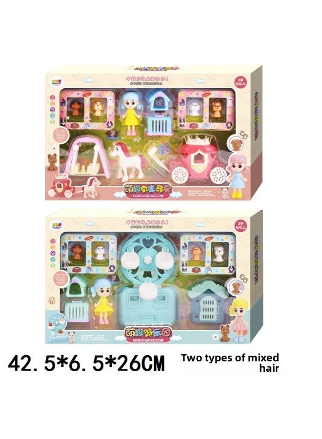 Children's Play Home Fun Amusement Park Princess Doll Carriage Pet Swing Toy Training Organization Gift Birthday-Color:Moe Fun Paradise Carriage Boxed (Random) - Image 4