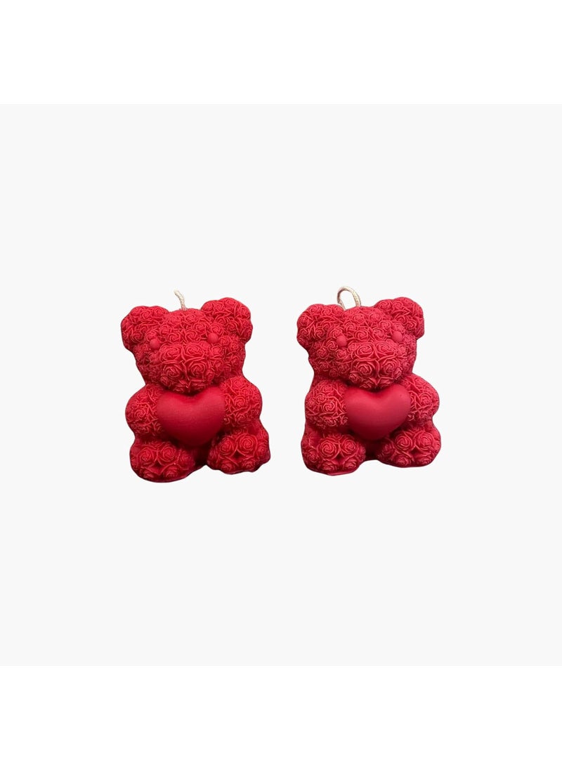 sciian SCIIAN Candle Teddy Bear Candle Scented Candle Candles for Home Decor Candle for Gift Set Decorative Candles Candles for Valantine Day Scented Candle Set Aesthetic Candle Pack of 2 