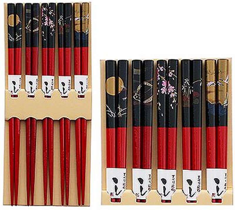 Happy Sales HSCH84/S, Bamboo Chopsticks Gift Set Crane Design, Scenery Red - Image 2