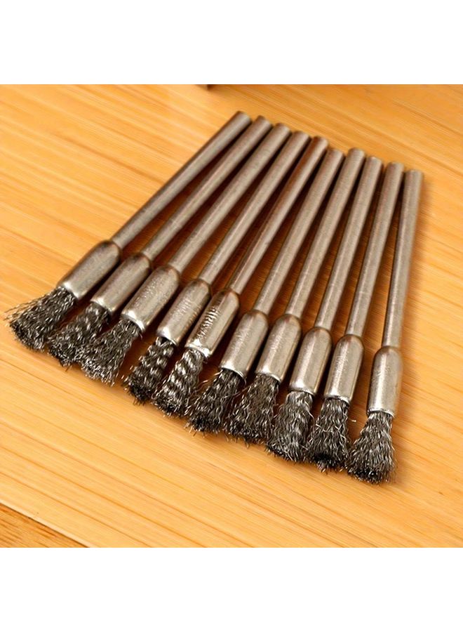 5pcs Stainless Steel Wire Brush Set With 3 17mm Handle For Rotary Tools Cleaning - Image 2