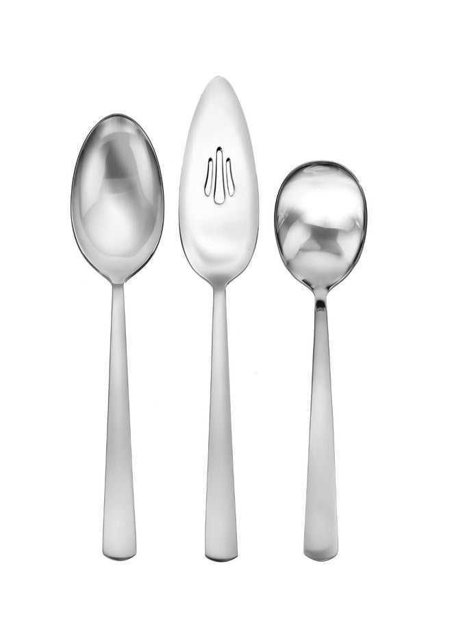 Liberty Tabletop Satin America 3 Piece Hostess Set Includes Casserole Spoon, Gravy Ladle and Pie Server MADE IN USA - Image 1