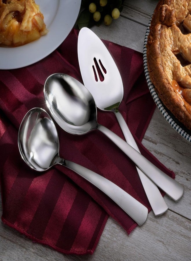 Liberty Tabletop Satin America 3 Piece Hostess Set Includes Casserole Spoon, Gravy Ladle and Pie Server MADE IN USA - Image 2
