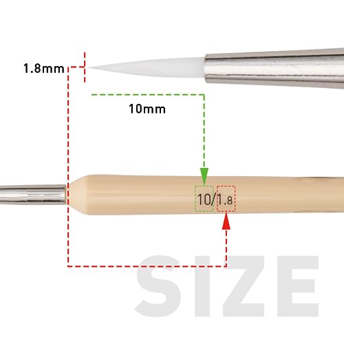 HIMI مجموعة فرش تفاصيل هيمي للأكريليك والزيت والألوان المائية 5 قطع للرسم على الوجه والجسم هدية رائعة لهواة الفن والبالغين (أصفر، فرشاة تفاصيل) - Image 4
