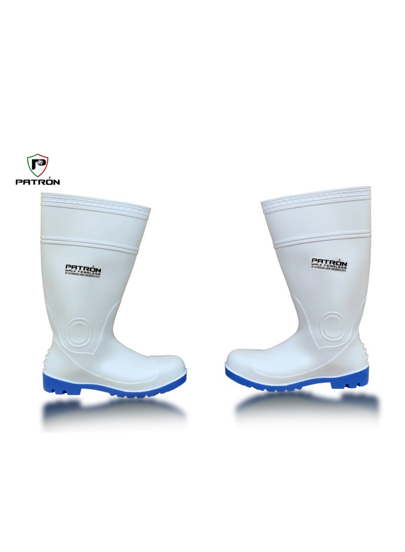 Patron White Gum Boot Liquid-Resistant With Dual Tone W3071-WH - Image 1