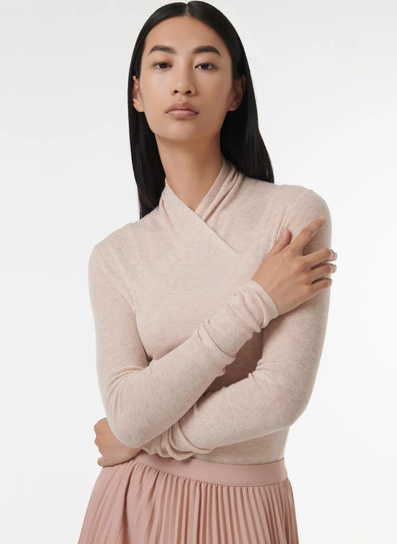 leem Wrap Neckline Sweater