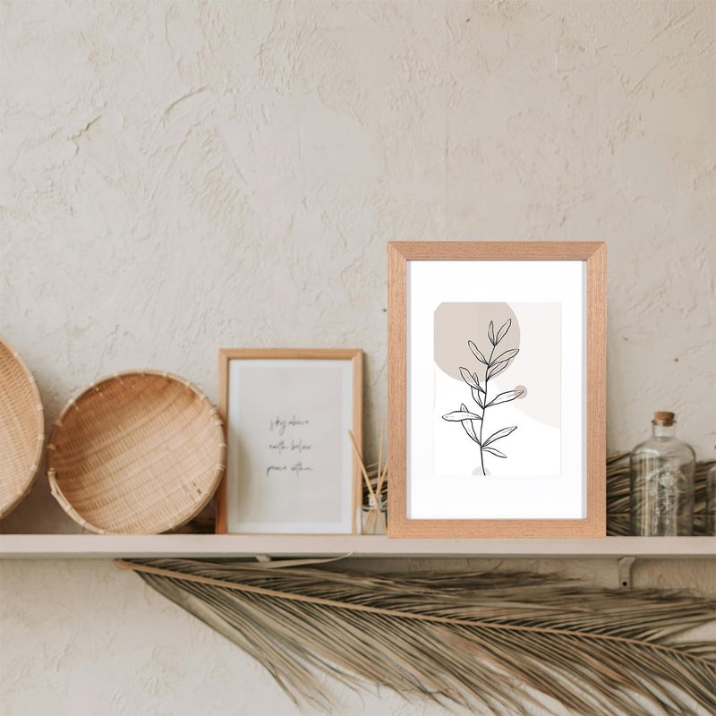 kennethan Brown Wooden Picture Frame with Mount, Poster Frame, certificate frame for Freestanding and Wall Mountable - Image 2
