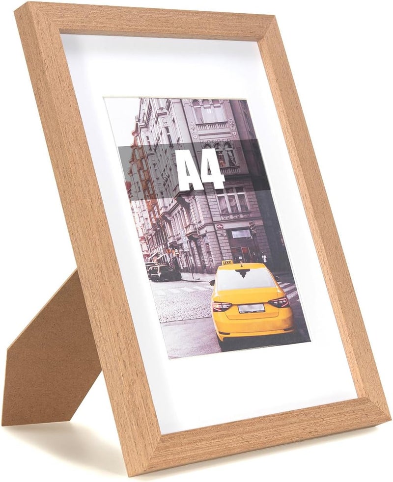 kennethan Brown Wooden Picture Frame with Mount, Poster Frame, certificate frame for Freestanding and Wall Mountable - Image 1