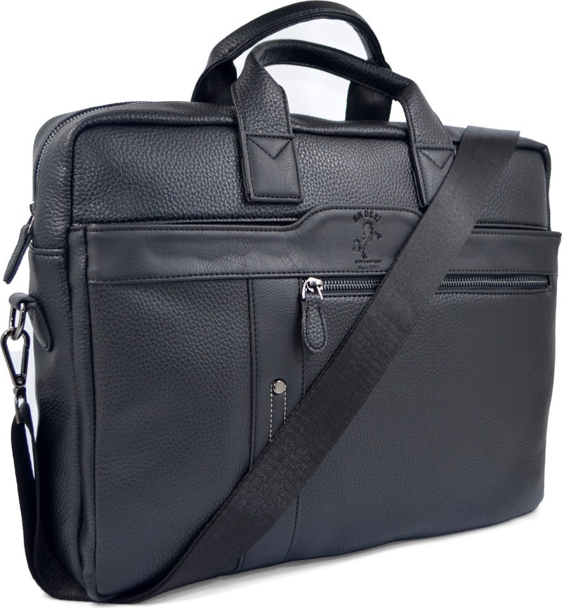 EN Deri EN Leather 15.6-17.3 Inc Waterproof Multi-Compartment Shoulder and Hand Strap Document and Laptop Bag  - Image 3
