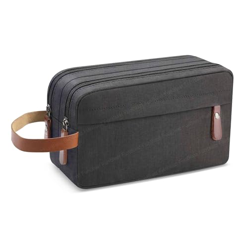 FunBlast Toiletry Bag for Men & Women - Travel Pouch for Toiletries Shaving Kit & Cosmetics, Water Resistance Pouch for Travel Accessories, Organizer Travel Pouch for Make Up (Black) - Image 1