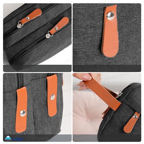 FunBlast Toiletry Bag for Men & Women - Travel Pouch for Toiletries Shaving Kit & Cosmetics, Water Resistance Pouch for Travel Accessories, Organizer Travel Pouch for Make Up (Black) - Image 5