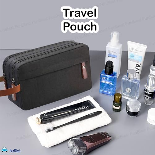 FunBlast Toiletry Bag for Men & Women - Travel Pouch for Toiletries Shaving Kit & Cosmetics, Water Resistance Pouch for Travel Accessories, Organizer Travel Pouch for Make Up (Black) - Image 4