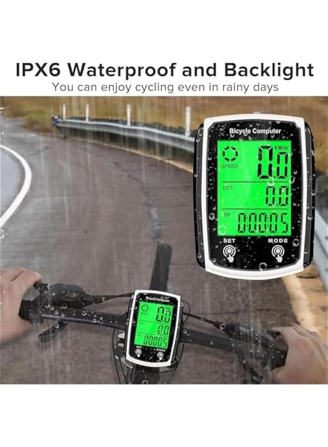 هوكور الكمبيوتر الدراجة, الرقمي LCD الخلفية عرض الدراجة مقياس السرعة, جهاز الكمبيوتر ركوب الدراجات GPS مع شاشة اللمس LCD الخلفية عرض, عالمية 19 وظائف مقاومة للماء الدراجة مقياس السرعة - Image 2