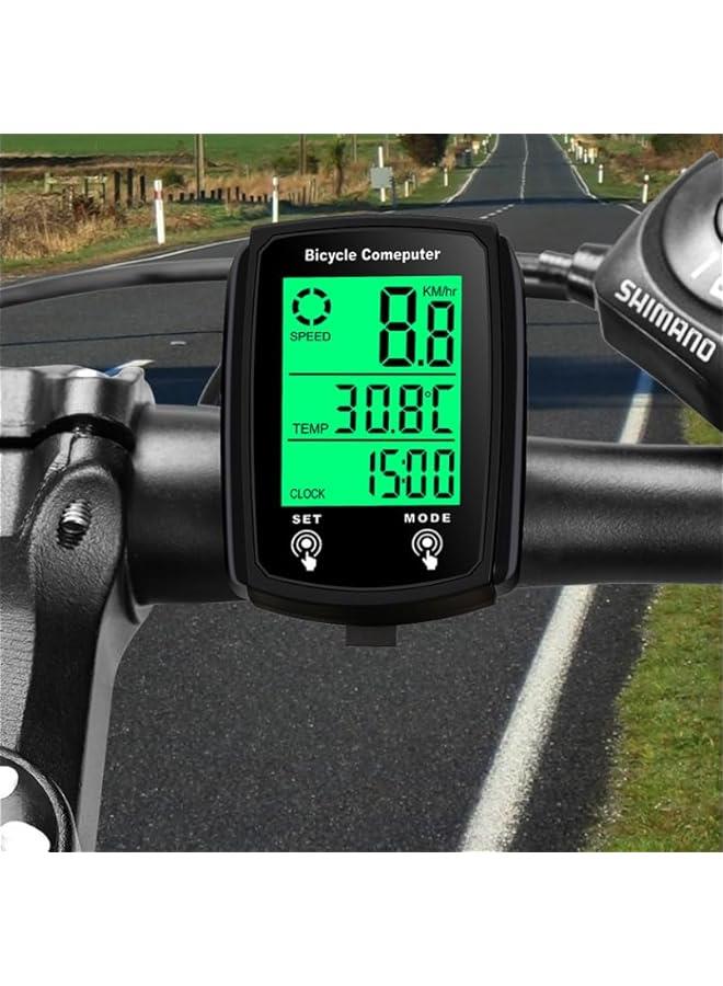 هوكور الكمبيوتر الدراجة, الرقمي LCD الخلفية عرض الدراجة مقياس السرعة, جهاز الكمبيوتر ركوب الدراجات GPS مع شاشة اللمس LCD الخلفية عرض, عالمية 19 وظائف مقاومة للماء الدراجة مقياس السرعة - Image 1