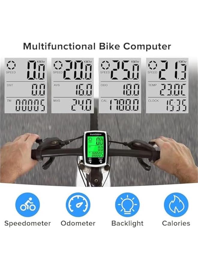 هوكور الكمبيوتر الدراجة, الرقمي LCD الخلفية عرض الدراجة مقياس السرعة, جهاز الكمبيوتر ركوب الدراجات GPS مع شاشة اللمس LCD الخلفية عرض, عالمية 19 وظائف مقاومة للماء الدراجة مقياس السرعة - Image 5