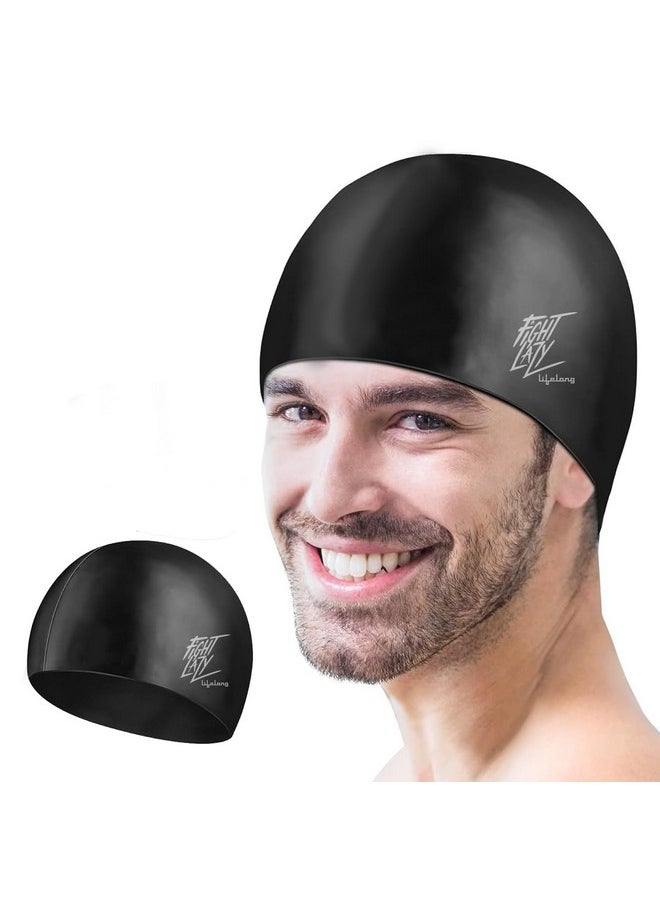 Lifelong Swimming Cap For Men & Women- Swim Hair Caps For Short Hair - Waterproof Head Cover Cap - Silicone Hair Cover Cap For Adults - Swimming Pool Cap - Easy Fit - Swimming Accessories  - Image 1