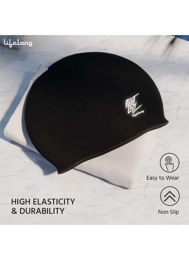Lifelong Swimming Cap For Men & Women- Swim Hair Caps For Short Hair - Waterproof Head Cover Cap - Silicone Hair Cover Cap For Adults - Swimming Pool Cap - Easy Fit - Swimming Accessories  - Image 5