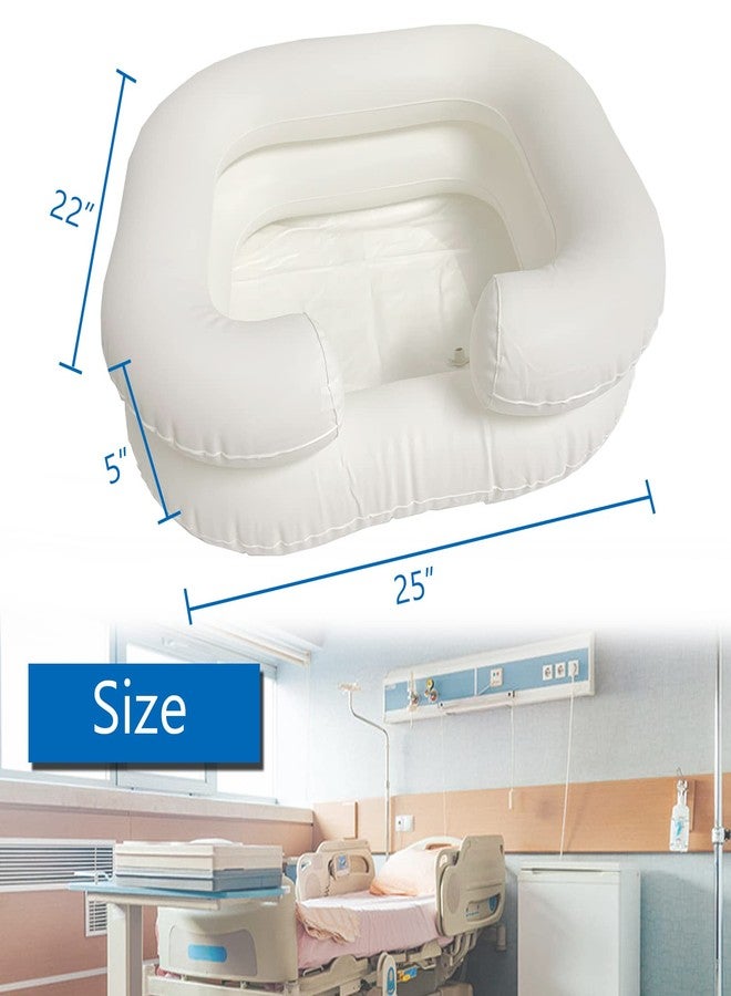 MESINURS Inflatable Shampoo Basin - Wash Head Tub, Bedside Overhead Shower System for Disabled Elderly Bedridden, 1 Pcs - Image 2