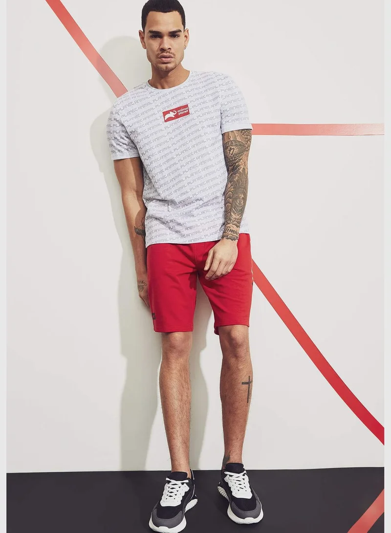 DeFacto Animal Planet Licenced Man Slim Fit Crew Neck Short Sleeve Knitted T-Shirt