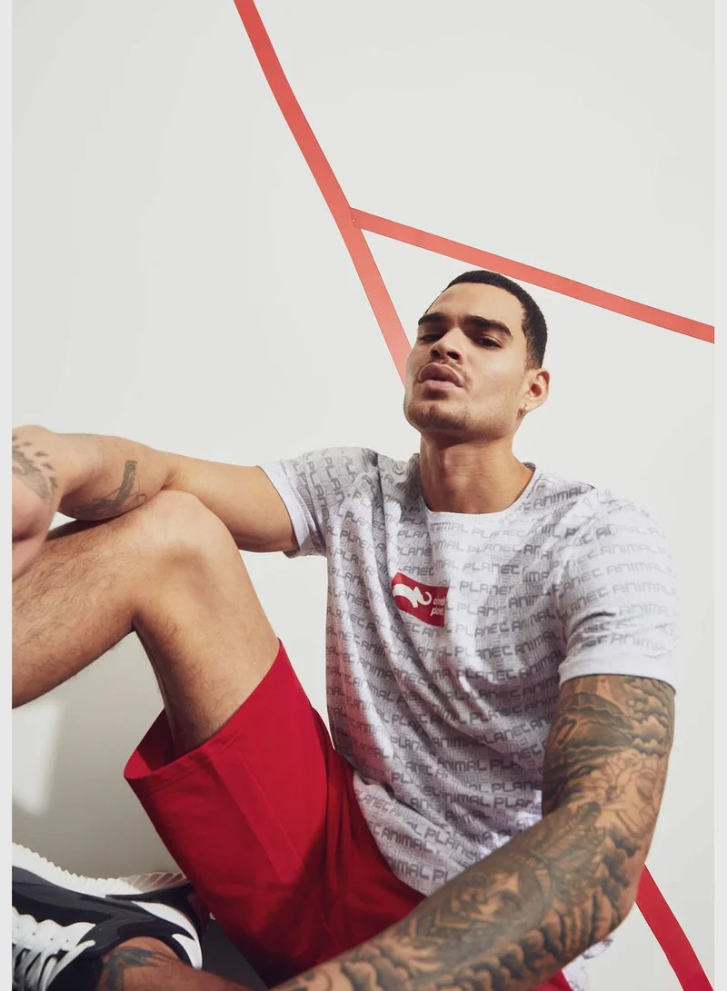 DeFacto Animal Planet Licenced Man Slim Fit Crew Neck Short Sleeve Knitted T-Shirt