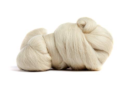 Desert Breeze Distributing 100% Natural Merino Wool Roving - Premium Combed Top Merino Roving Wool - Tapestry, Spinning, Wet Felting & Needle Felting Supplies - 21.5 Micron - 1 oz, Color Parchment - Image 2