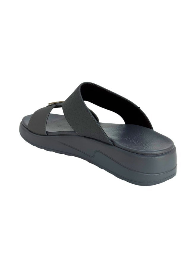Ferrini Men’s Arabic Slippers – Cross-Strap Slip-On Design_Dark Grey - Image 3