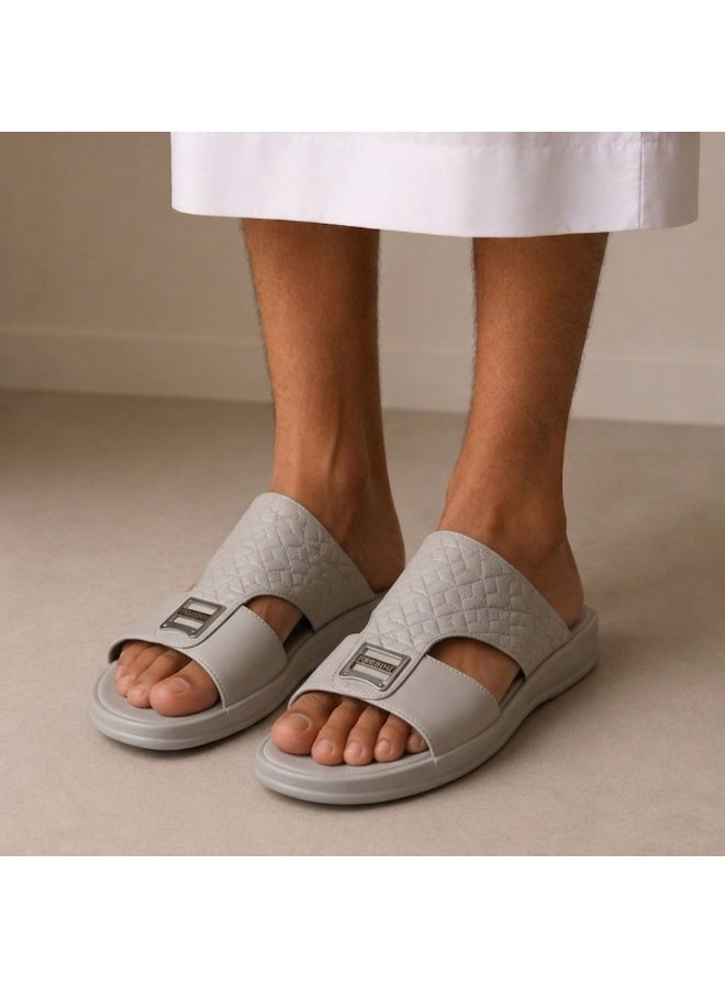 Ferrini Men’s Arabic Slippers – Cross-Strap Slip-On Design_Dark Grey - Image 5