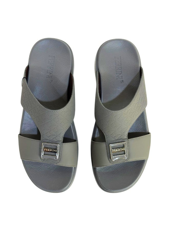 Ferrini Men’s Arabic Slippers – Cross-Strap Slip-On Design_Dark Grey - Image 4