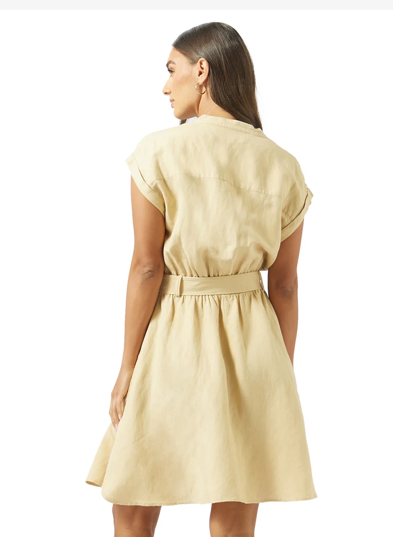 TOMMY HILFIGER  Belted Relaxed Mini Shirt Dress for Women | Best Price UAE