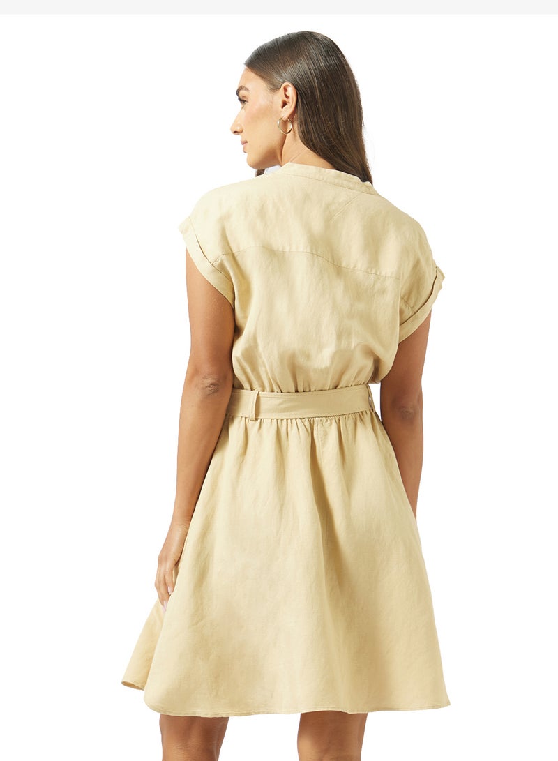 TOMMY HILFIGER Belted Relaxed Mini Shirt Dress - Image 2