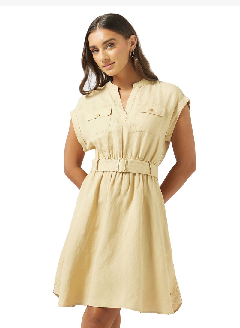 TOMMY HILFIGER Belted Relaxed Mini Shirt Dress - Image 1