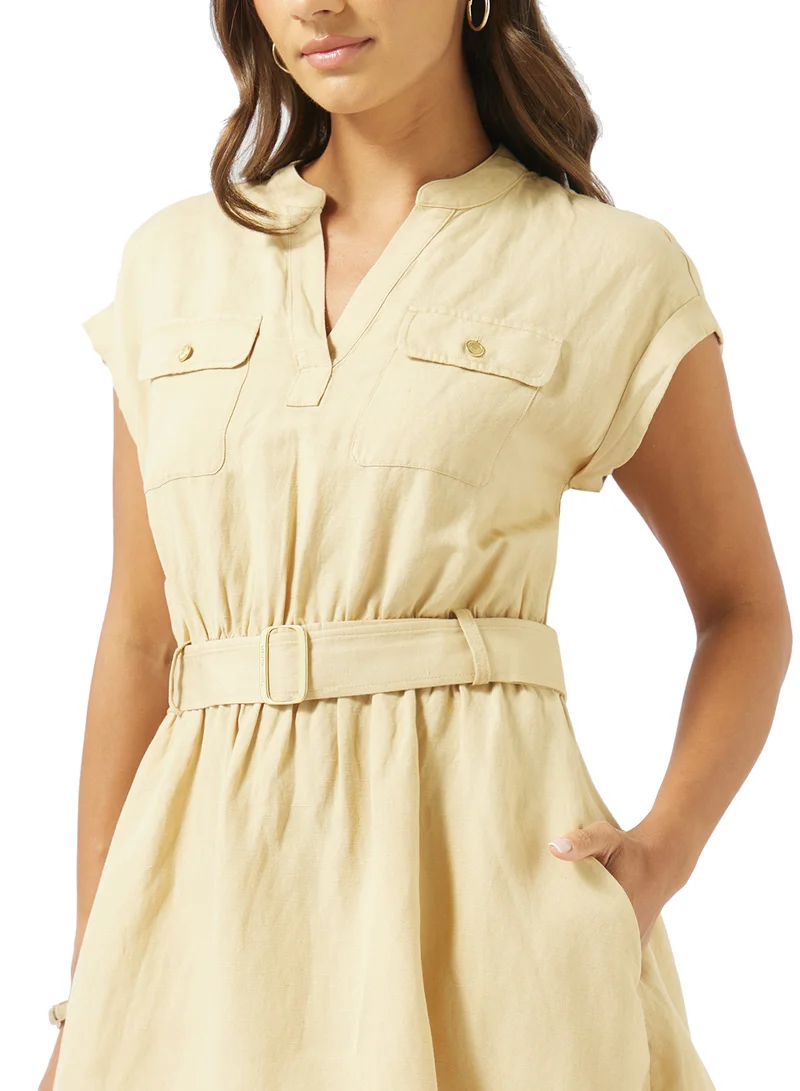 TOMMY HILFIGER  Belted Relaxed Mini Shirt Dress for Women | Best Price UAE