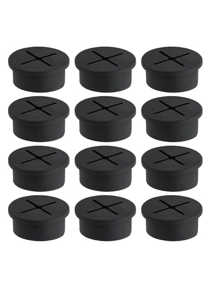 PROMASS Cable Cord Grommet 1 Inch Flexible Wire Rubber Grommets for Desk and Other Furnitures Wire Hole Cover Cable Management Wire Organizer Cable Pass Through(12 Pack) - Image 1